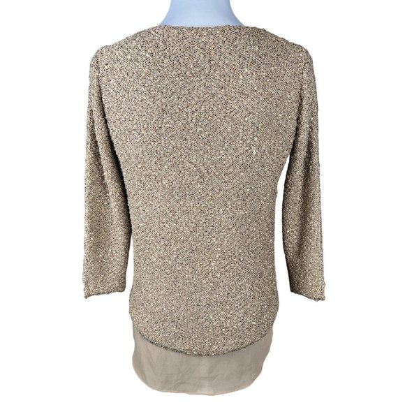 Zara Knit Sparkly Gold Pullover Sweater - Picture 5 of 9
